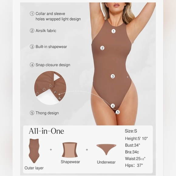 Popilush Body Suits Sleeveless Crew Neck Tank Top #823 - Picture 6 of 11